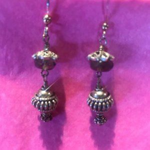 SMOKY TOPAZ AND STERLING SILVER EARRINGS